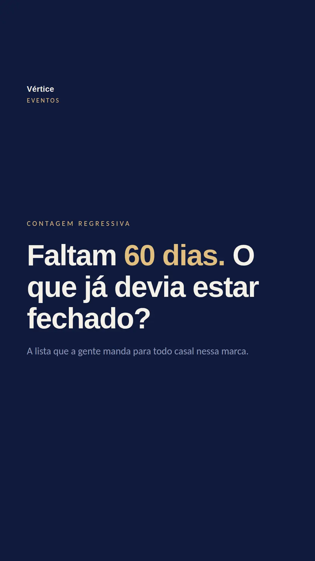 Exemplo de story para Eventos — tela 1 de 3