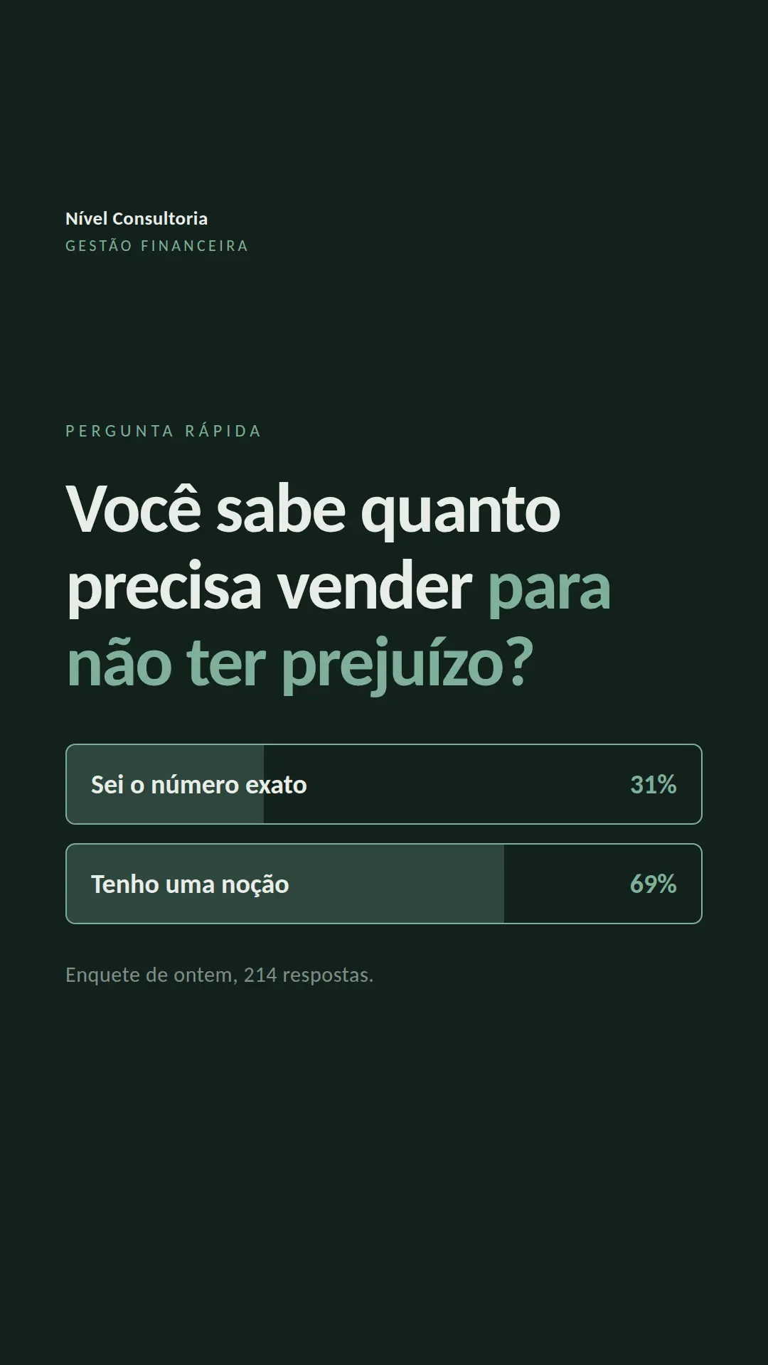 Exemplo de story para Consultoria — tela 1 de 3
