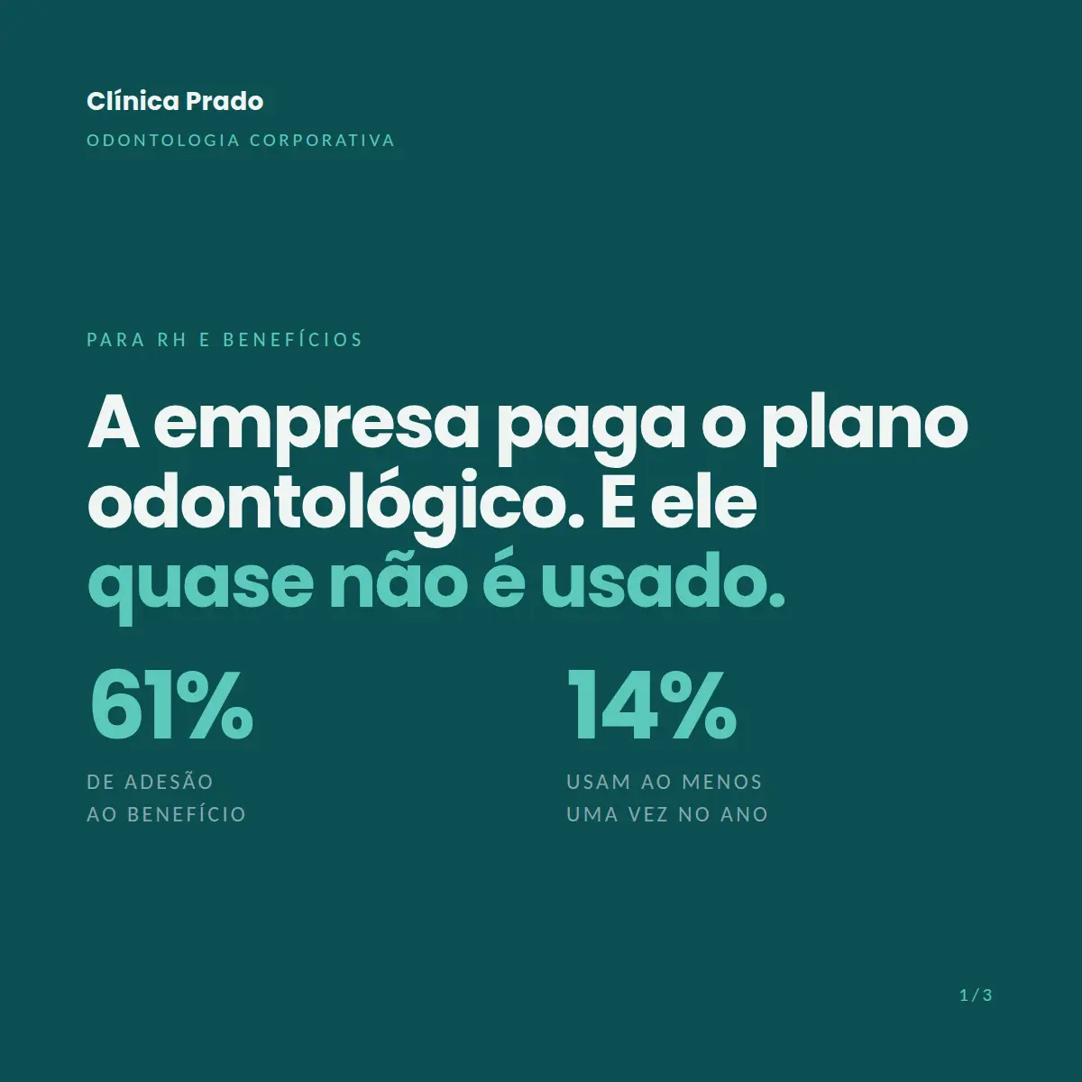 Exemplo de post de LinkedIn para Odontologia — tela 1 de 3