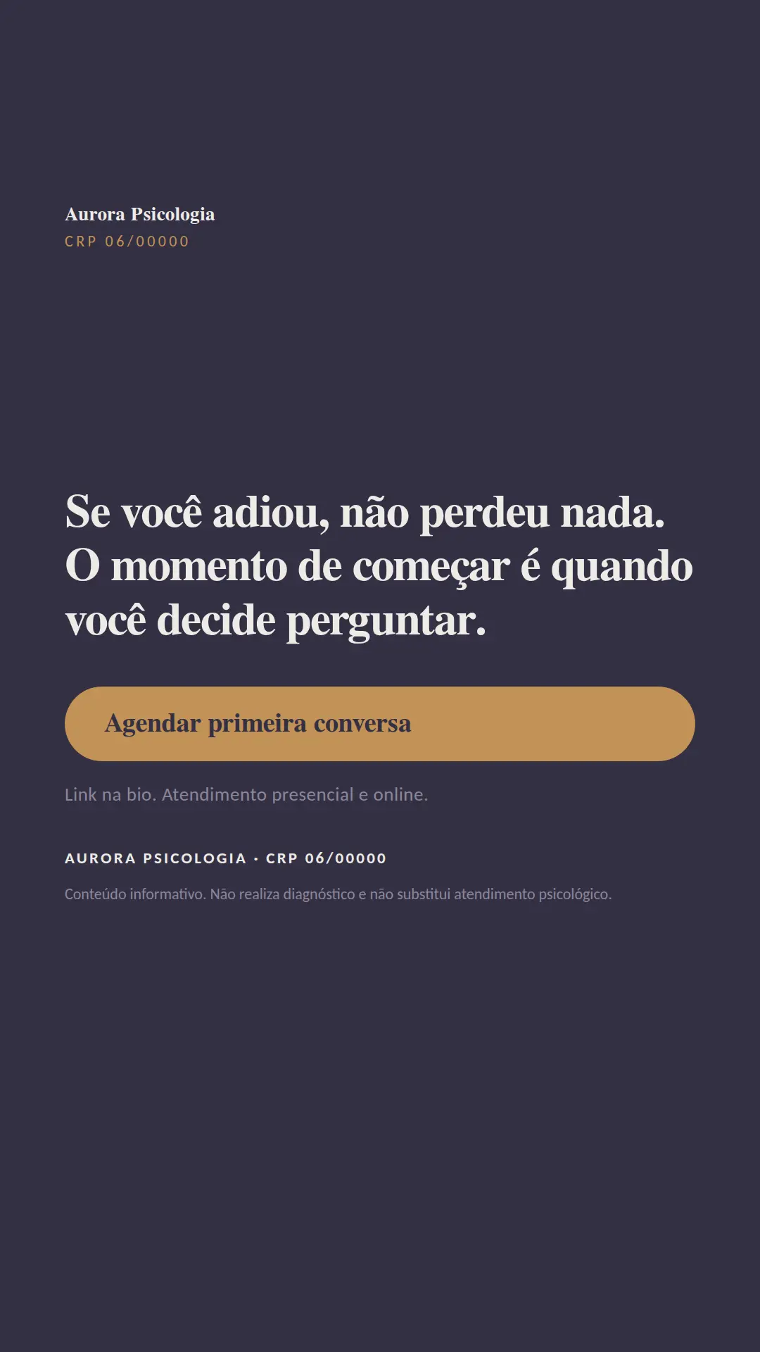 Exemplo de story para Psicologia — tela 3 de 3