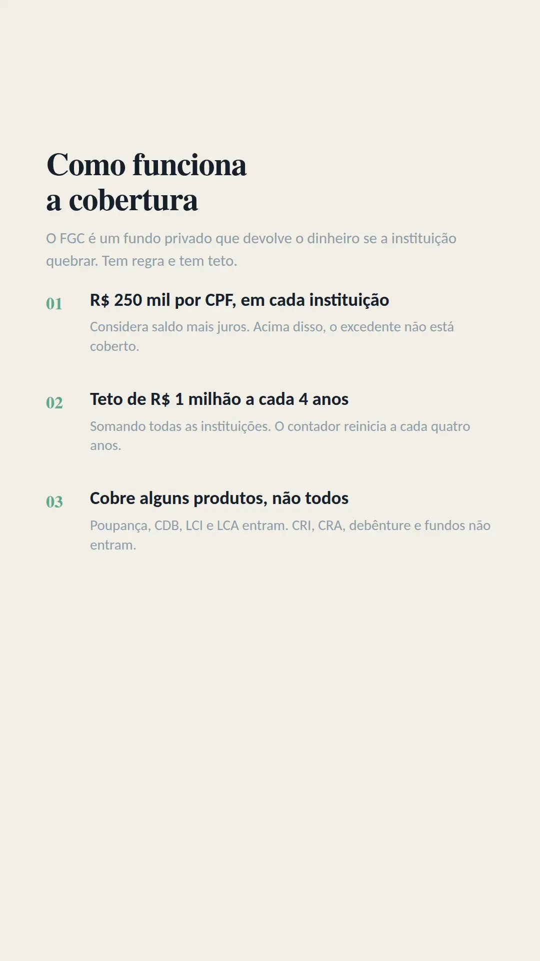 Exemplo de story para Finanças — tela 2 de 3