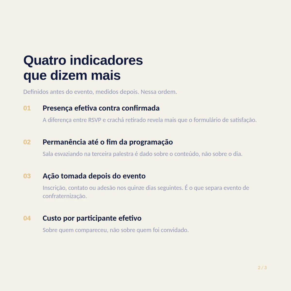 Exemplo de post de LinkedIn para Eventos — tela 2 de 3