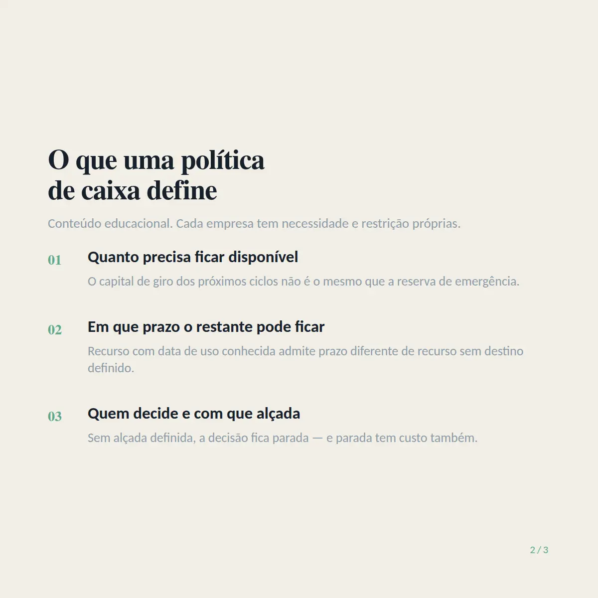 Exemplo de post de LinkedIn para Finanças — tela 2 de 3