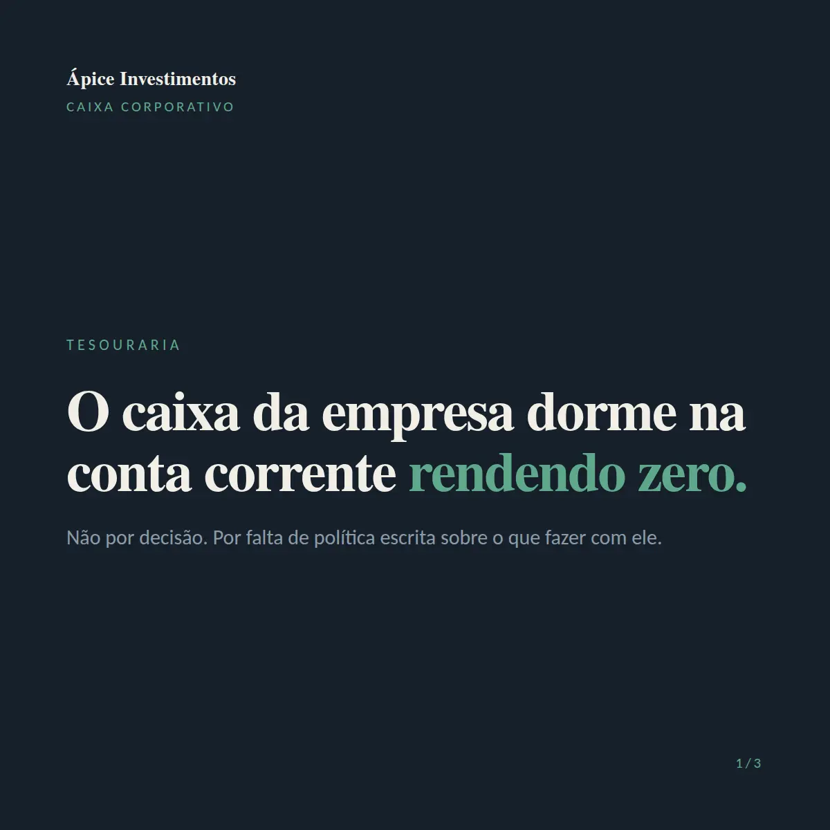 Exemplo de post de LinkedIn para Finanças — tela 1 de 3