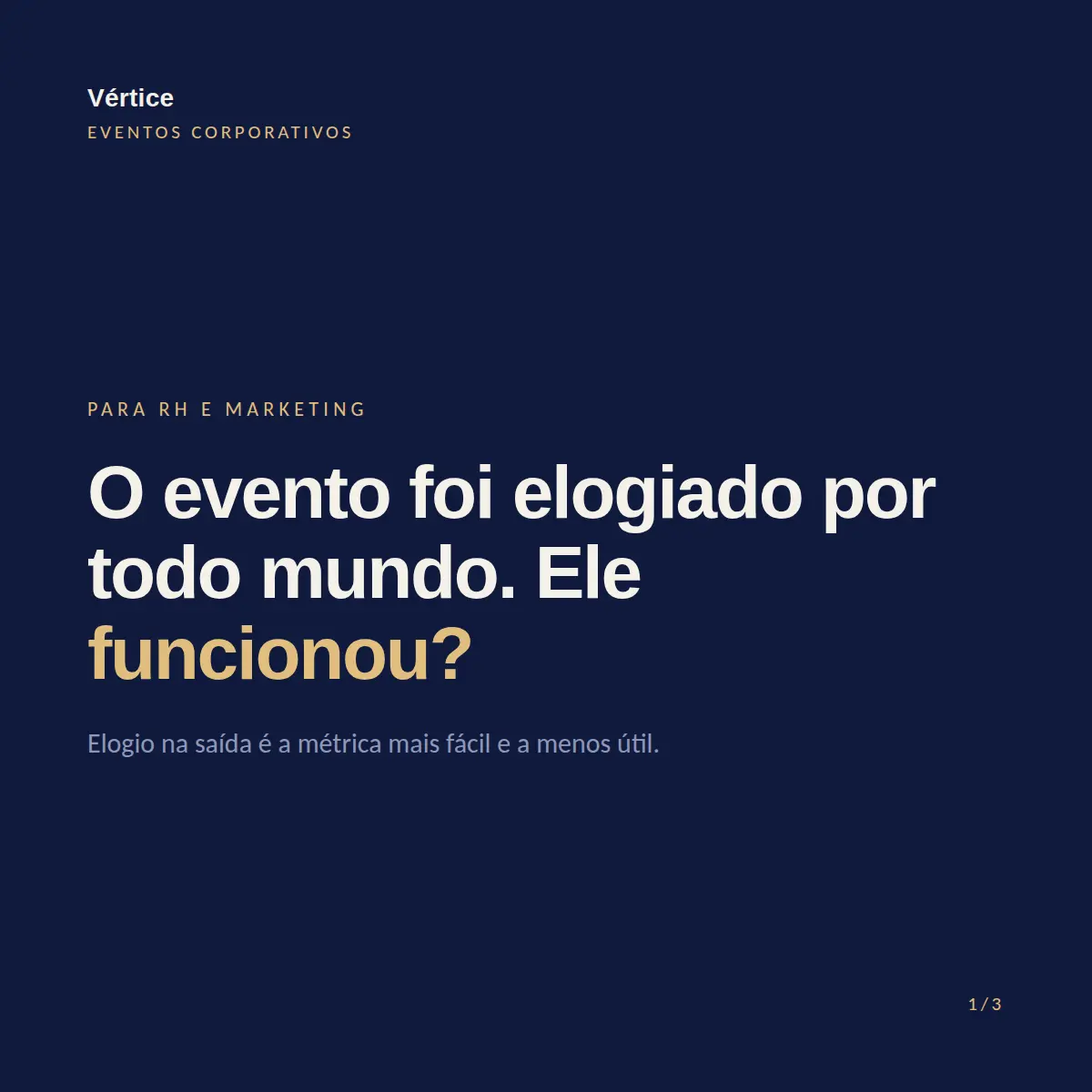 Exemplo de post de LinkedIn para Eventos — tela 1 de 3