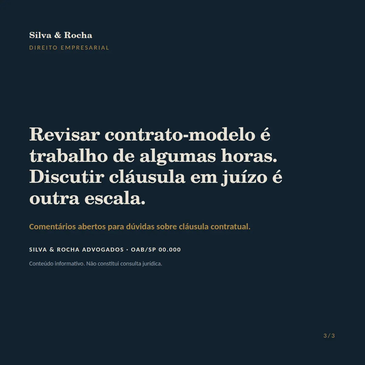 Exemplo de post de LinkedIn para Advocacia — tela 3 de 3