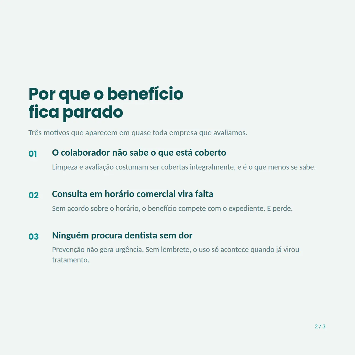 Exemplo de post de LinkedIn para Odontologia — tela 2 de 3