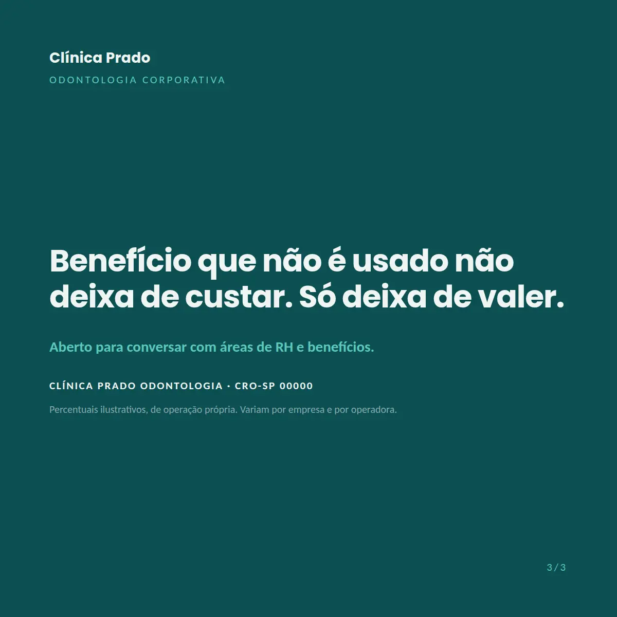 Exemplo de post de LinkedIn para Odontologia — tela 3 de 3