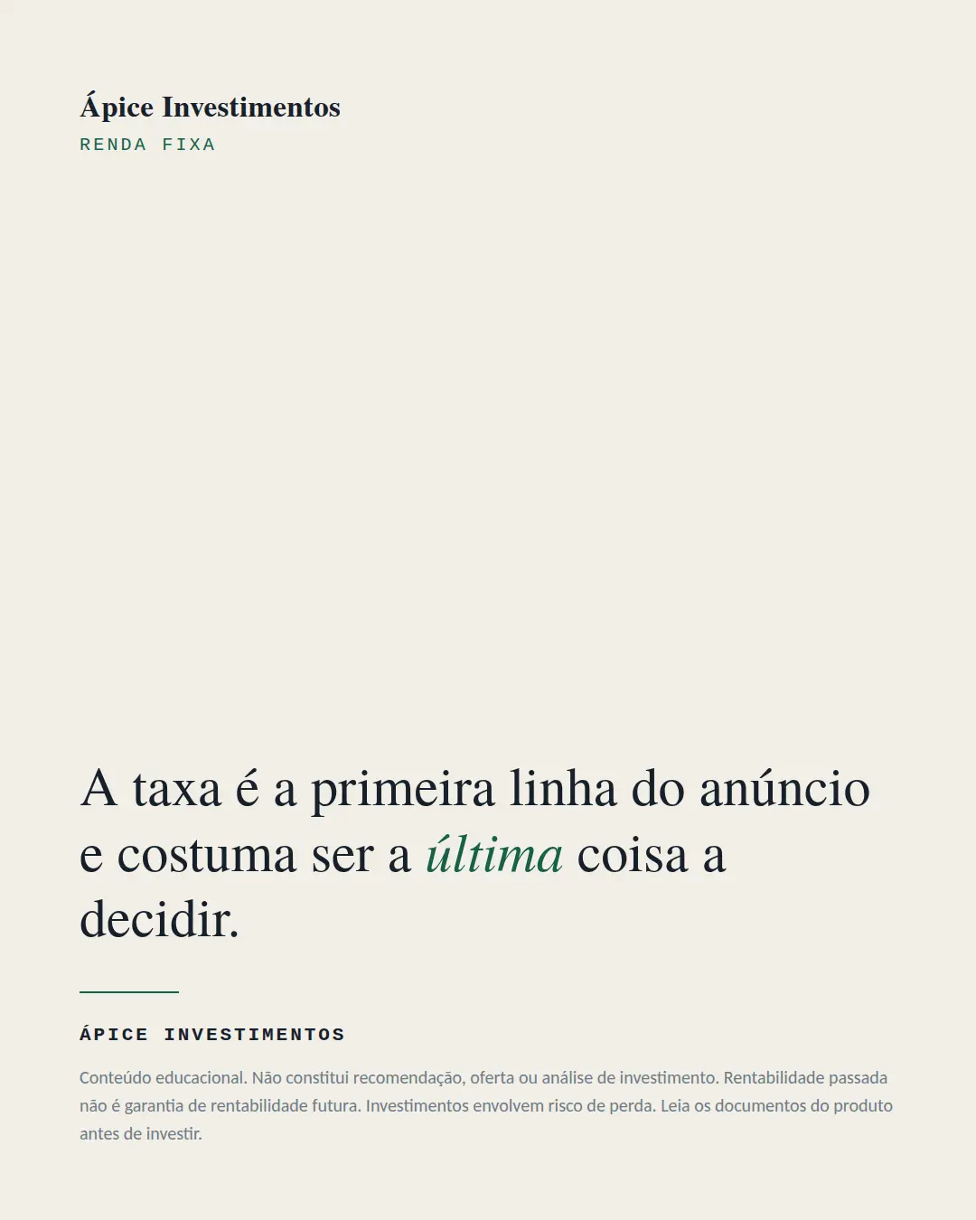 Exemplo de carrossel para Finanças — tela 3 de 3