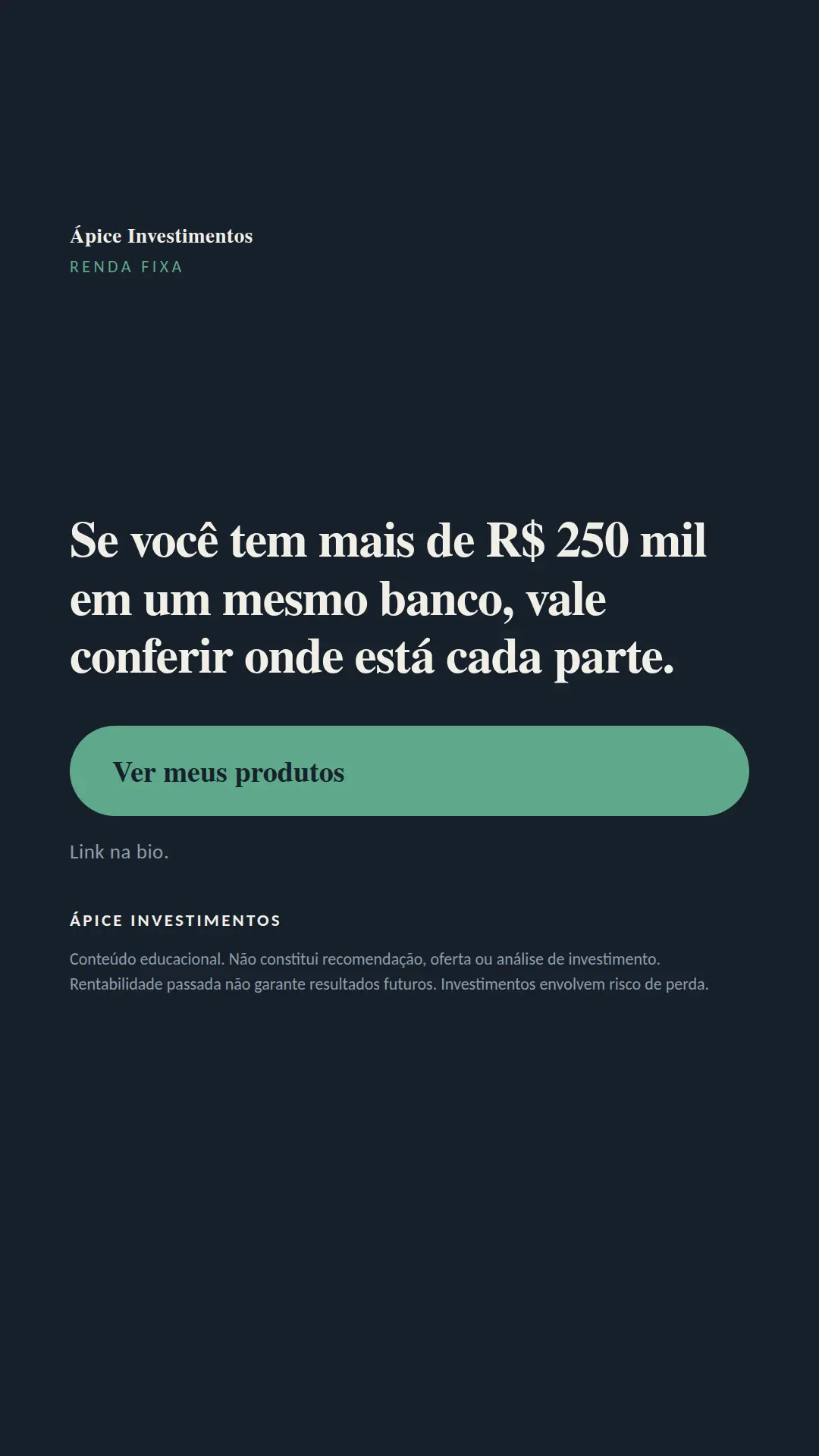 Exemplo de story para Finanças — tela 3 de 3