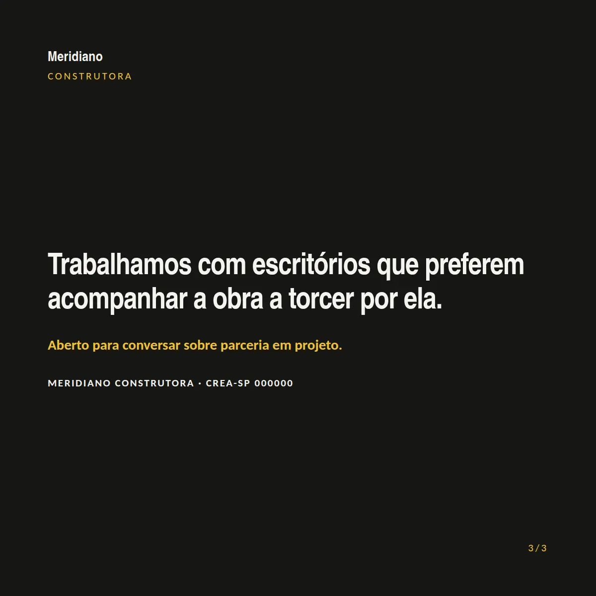 Exemplo de post de LinkedIn para Construção — tela 3 de 3