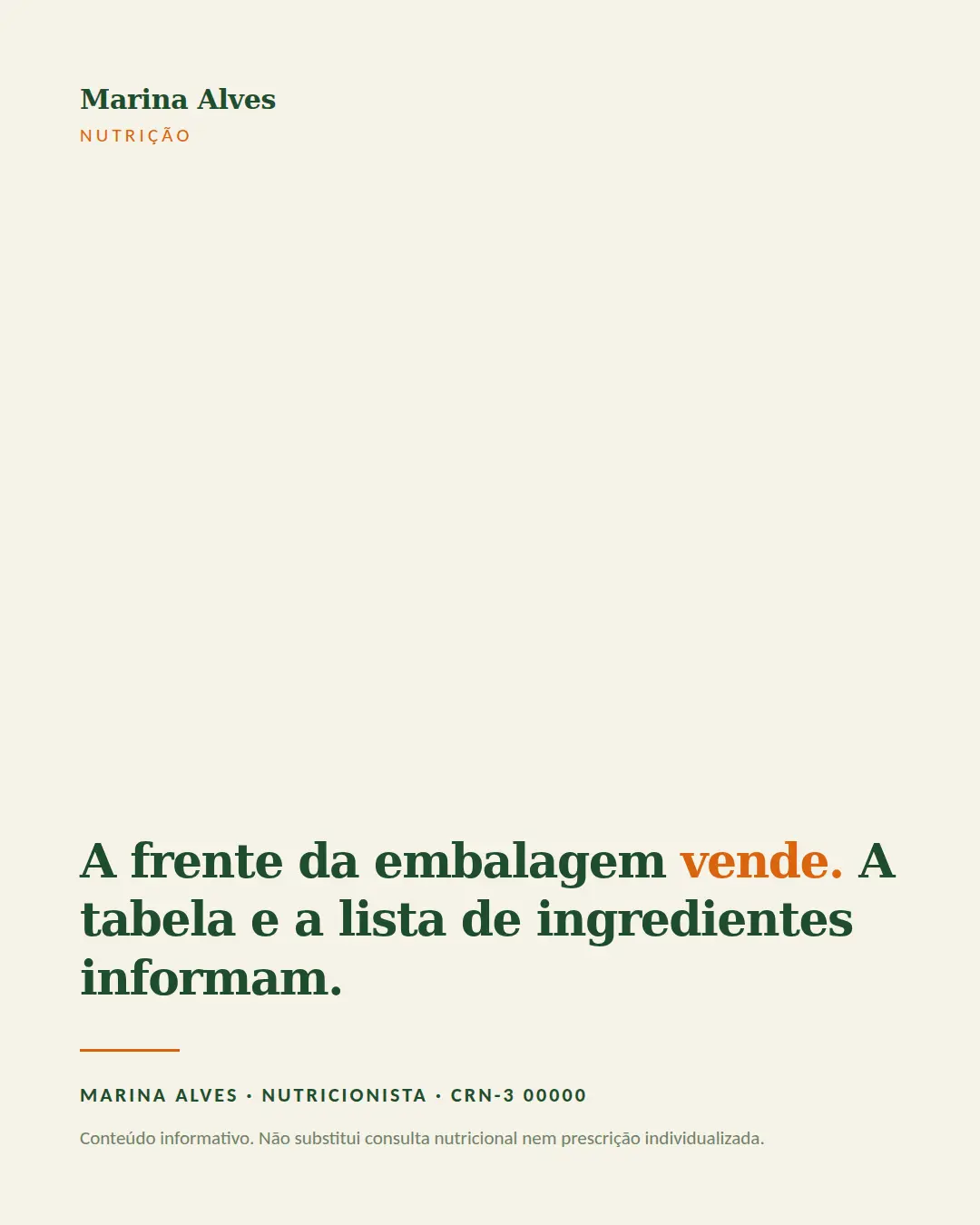 Exemplo de carrossel para Nutrição — tela 3 de 3