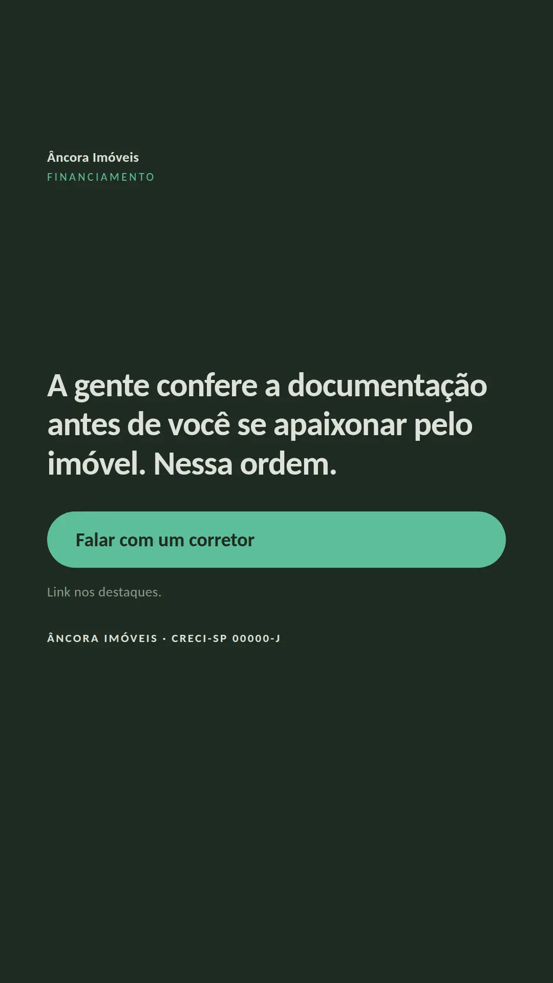 Exemplo de story para Imobiliária — tela 3 de 3