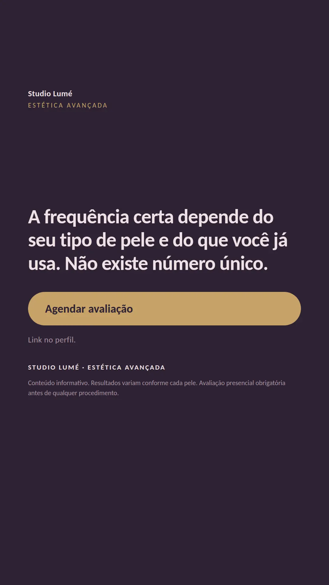 Exemplo de story para Estética — tela 3 de 3