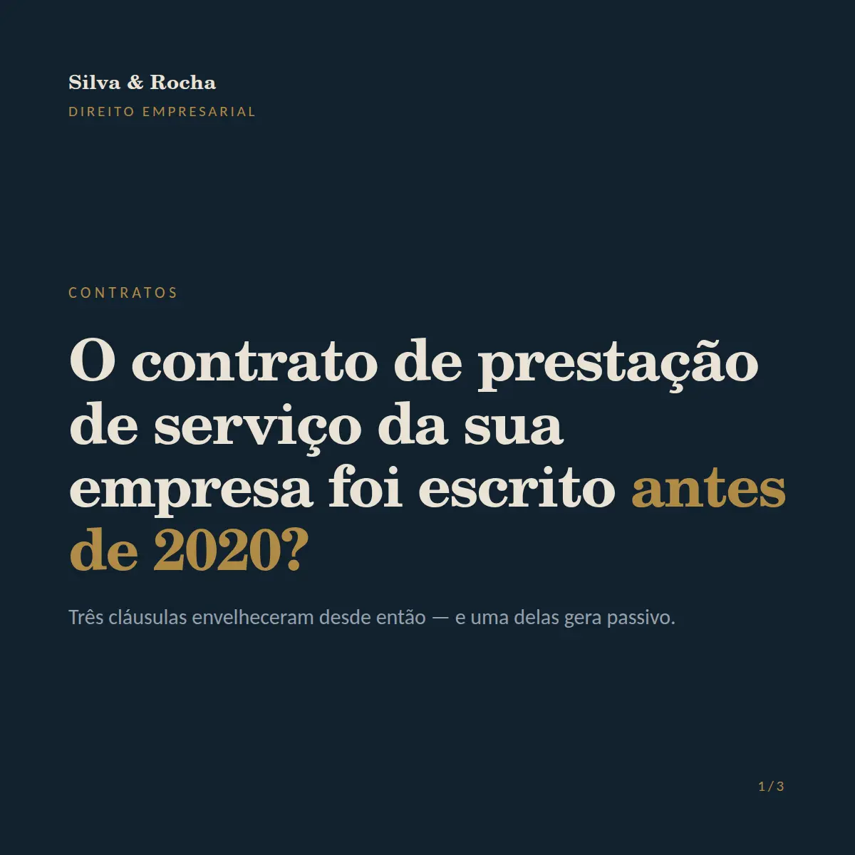 Exemplo de post de LinkedIn para Advocacia — tela 1 de 3