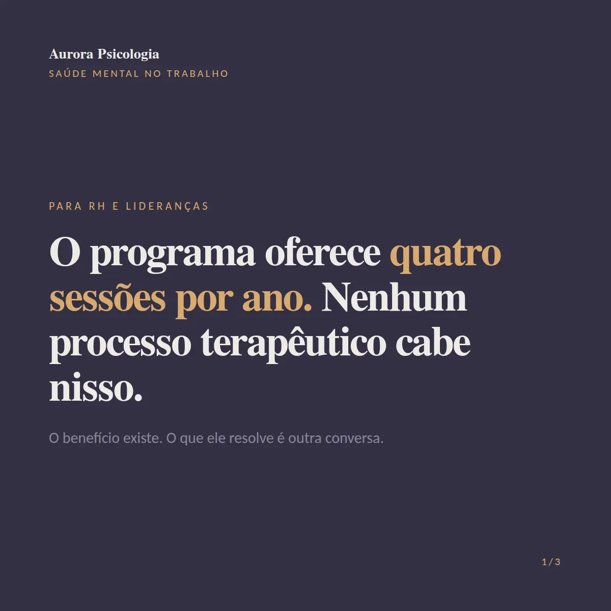 Exemplo de post de LinkedIn para Psicologia — tela 1 de 3
