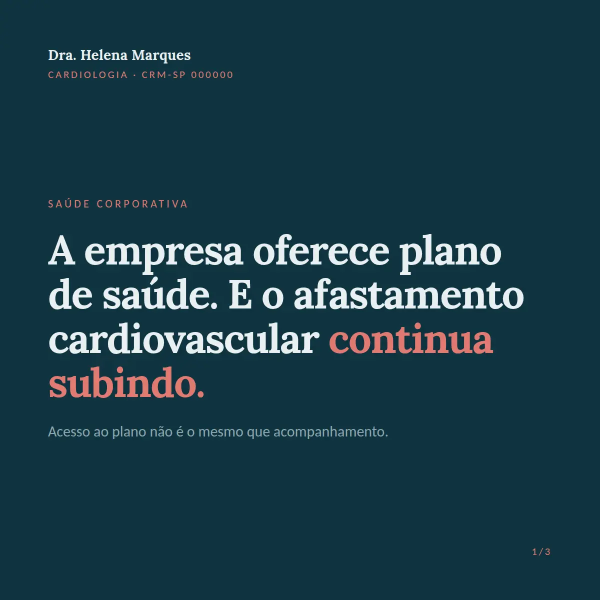 Exemplo de post de LinkedIn para Saúde — tela 1 de 3