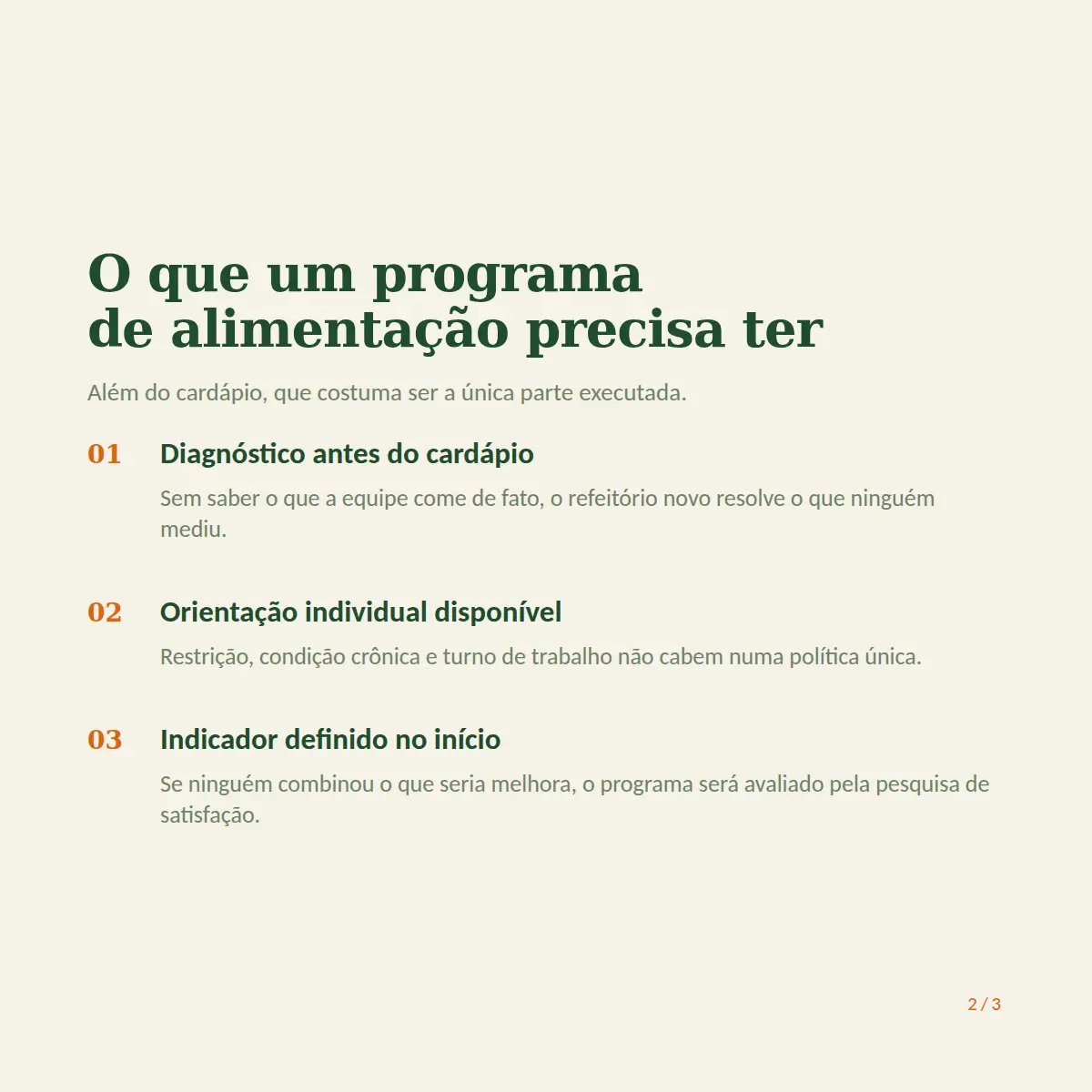 Exemplo de post de LinkedIn para Nutrição — tela 2 de 3