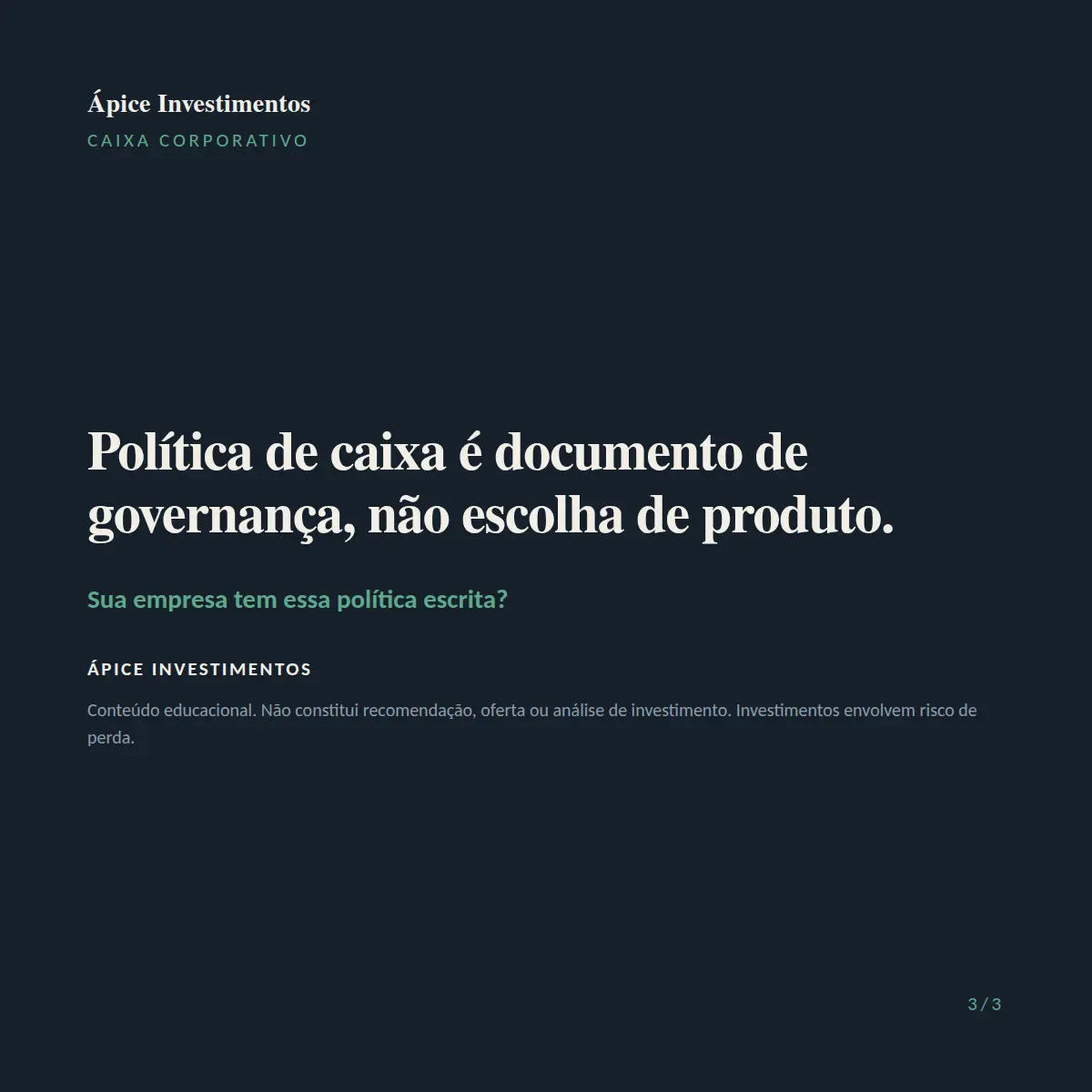Exemplo de post de LinkedIn para Finanças — tela 3 de 3
