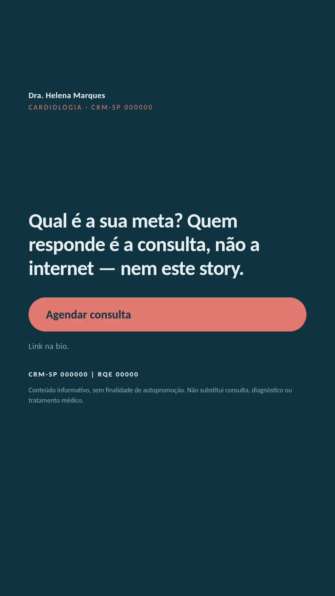 Exemplo de story para Saúde — tela 3 de 3