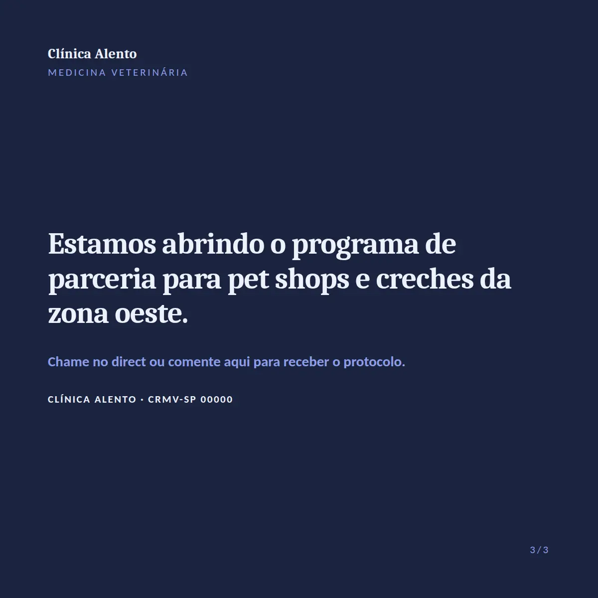 Exemplo de post de LinkedIn para Veterinária — tela 3 de 3
