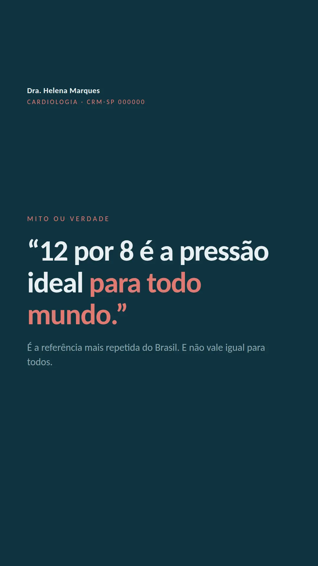 Exemplo de story para Saúde — tela 1 de 3