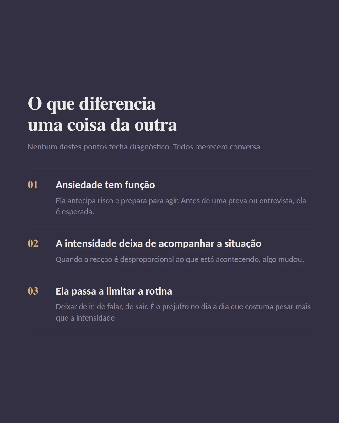 Exemplo de carrossel para Psicologia — tela 2 de 3